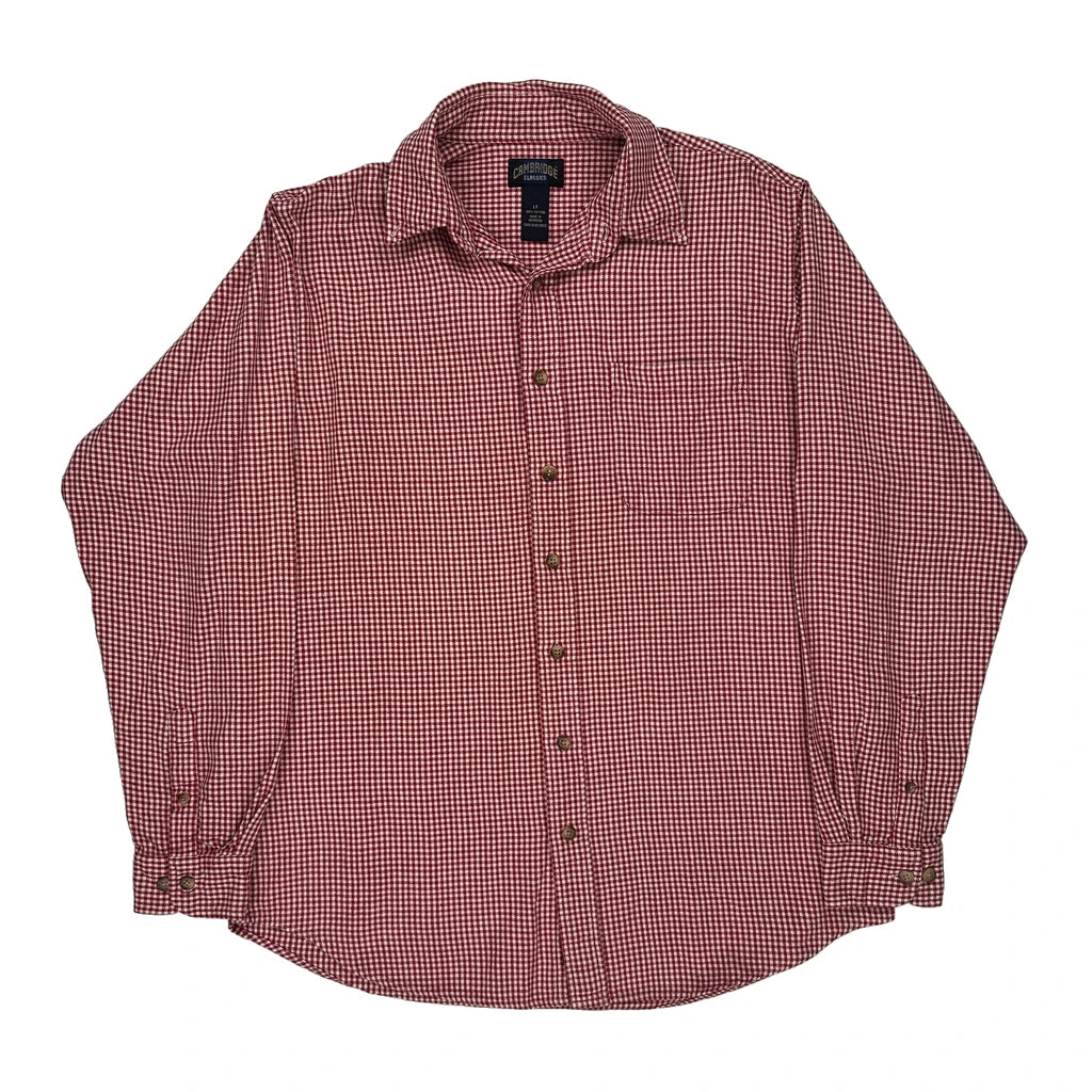 image of Tall Cambridge Checked Shirt - Large Red Cotton