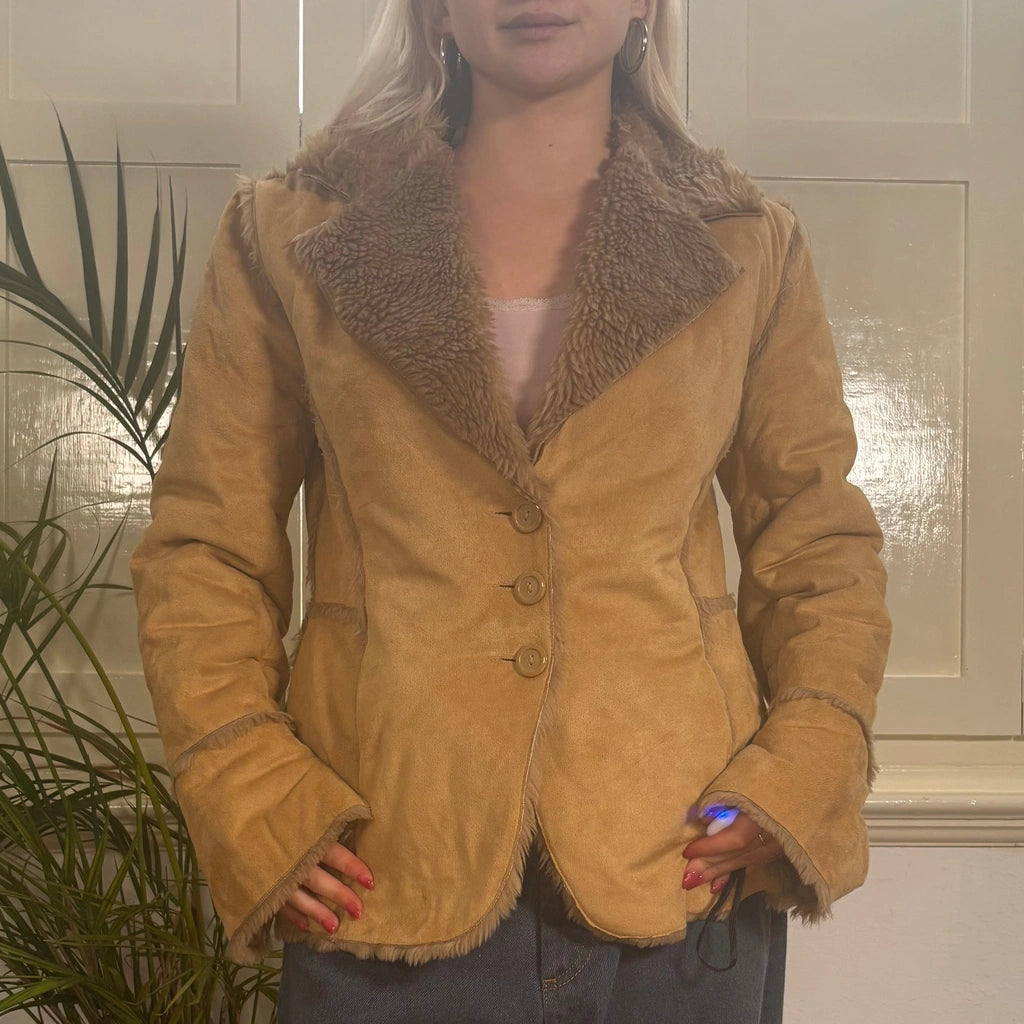image of Romans Sheepskin Jacket - Medium Brown Polyester