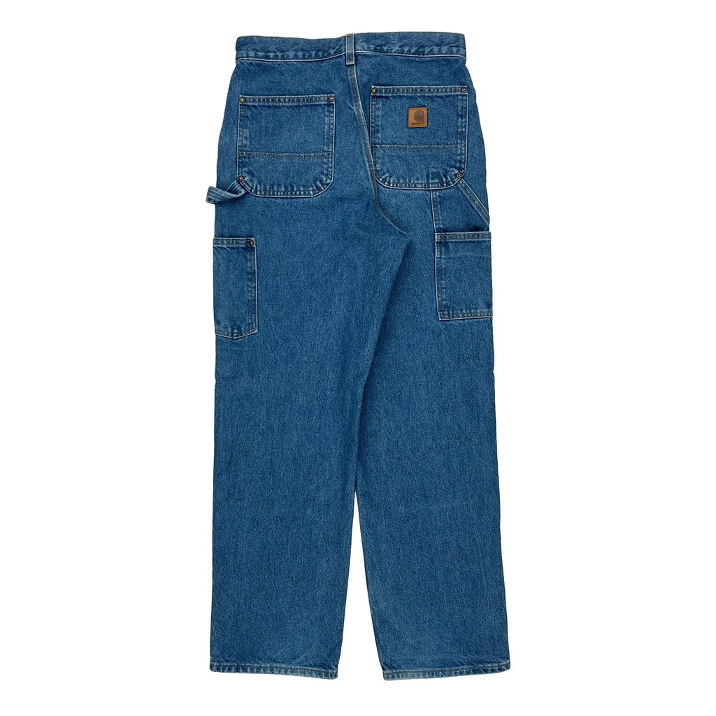 image of Carhartt Double Knee Carpenter Jeans - 31W 32L Blue Cotton