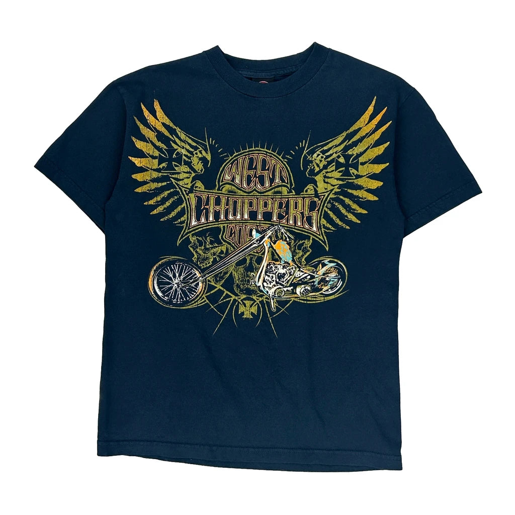 image of West Coast Choppers Graphic T-Shirt - Medium Black Cotton