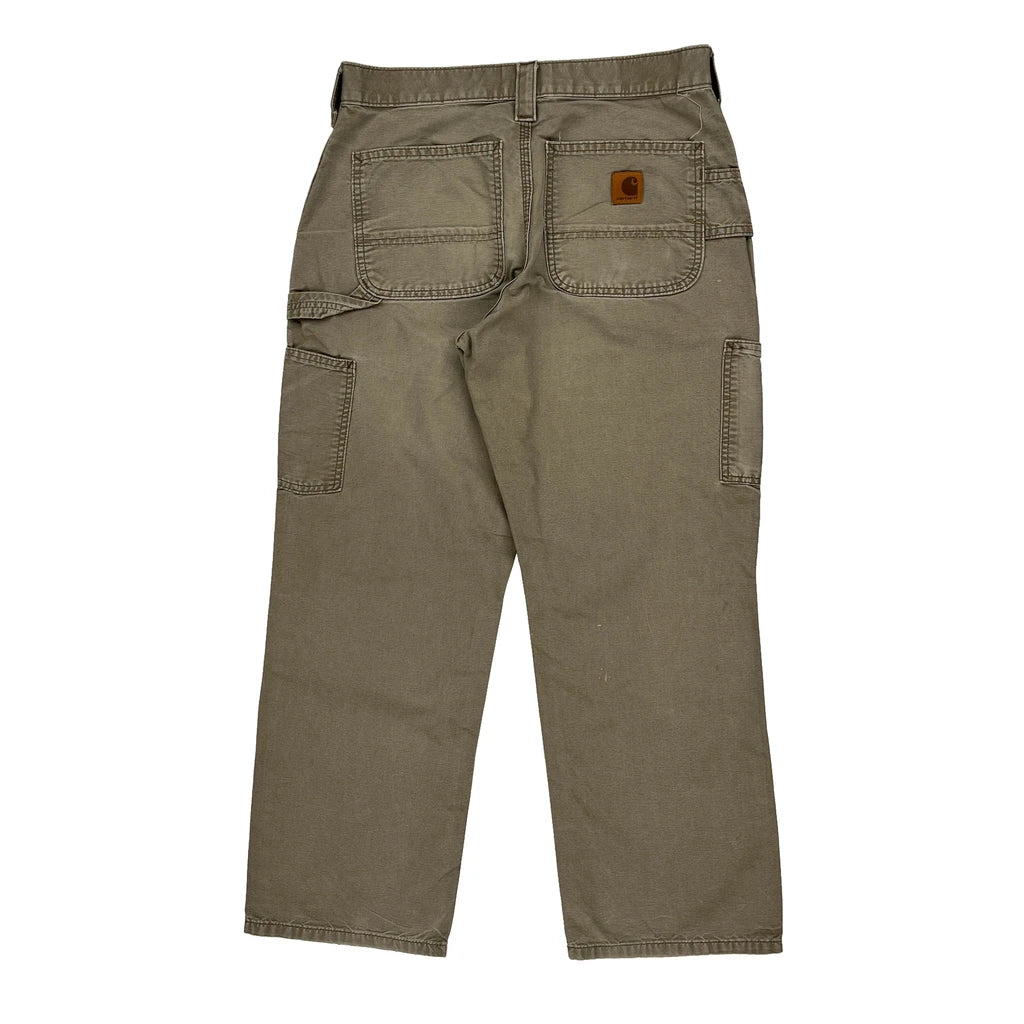 image of Workwear Carhartt Carpenter Trousers - 31W 28L Khaki Cotton