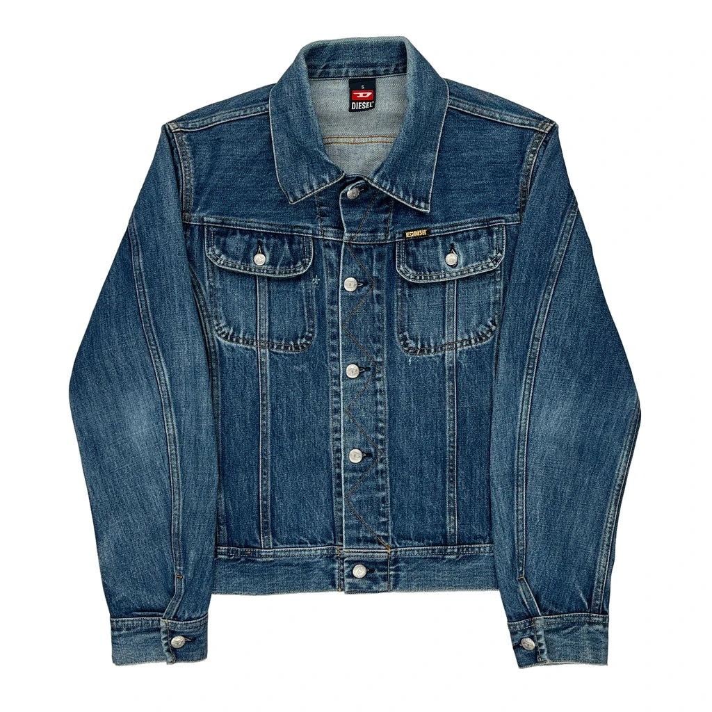 image of Diesel Denim Jacket - Small Blue Cotton