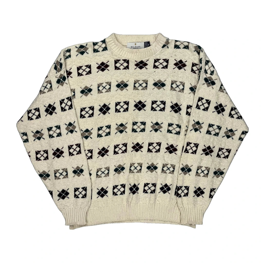 image of Bill Blass Jumper - XL Cream Acrylic Blend