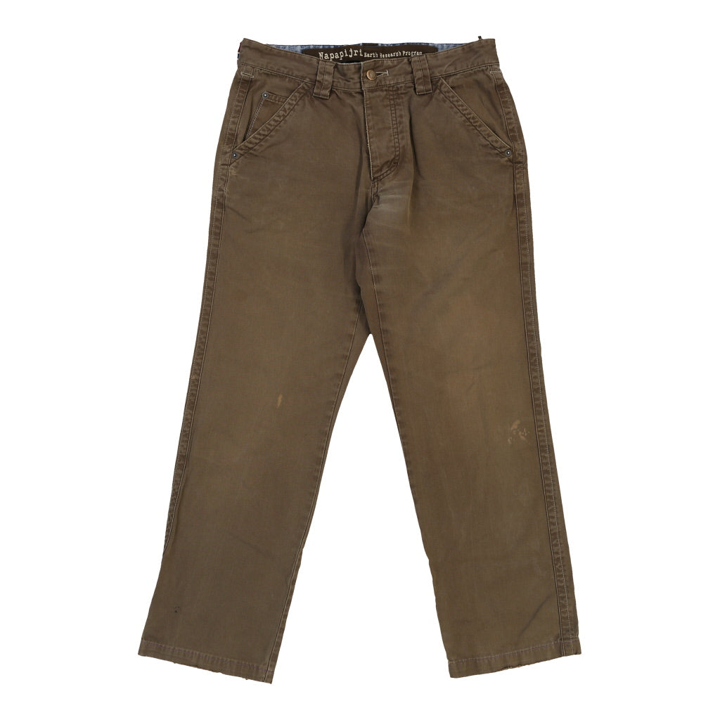 image of Napapijri Trousers - 32W 28L Brown Cotton