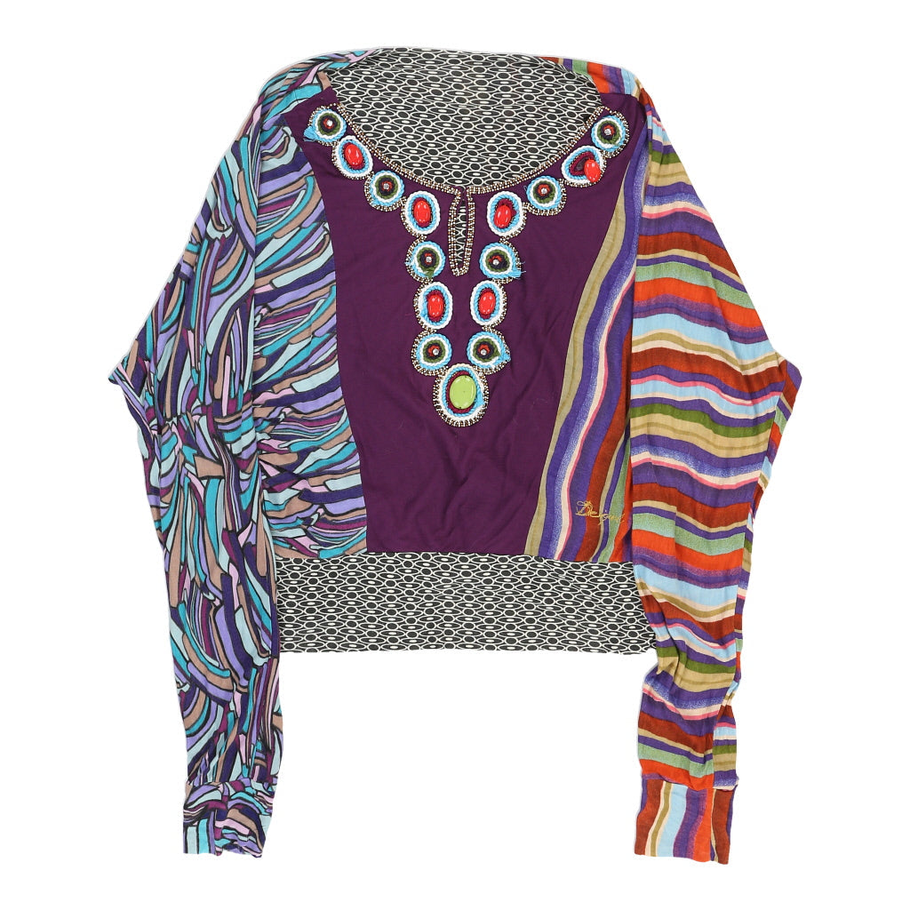 image of Unbranded Long Sleeve Top - Large Multicoloured Viscose