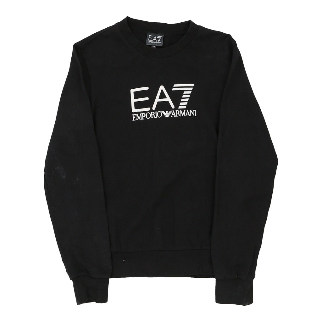 image of Age 12 Emporio Armani Long Sleeve Top - Medium Black Cotton