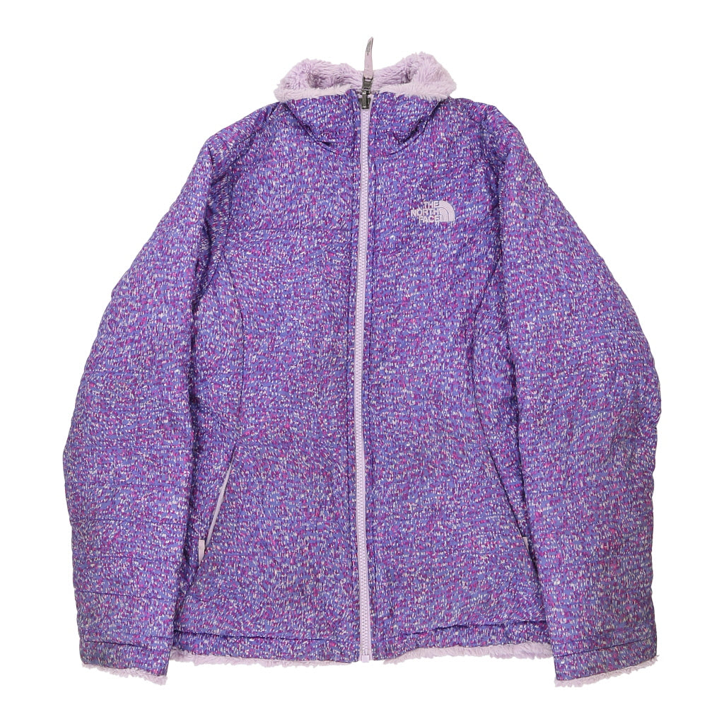 Image of Age 16 The North Face Reversible Fleece Jacket - Large Purple Polyester