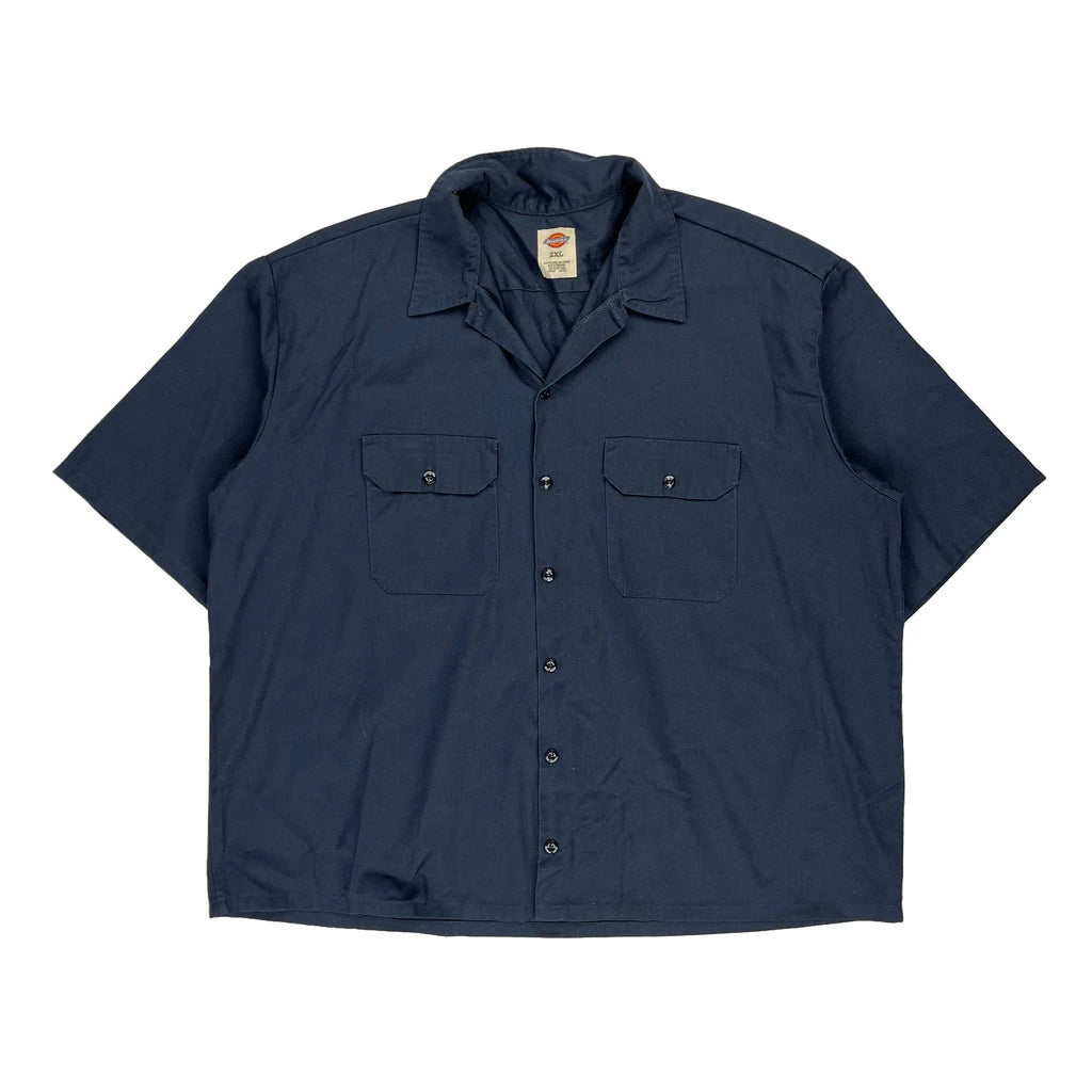 image of Dickies Short Sleeve Shirt - 2XL Blue Polyester Blend