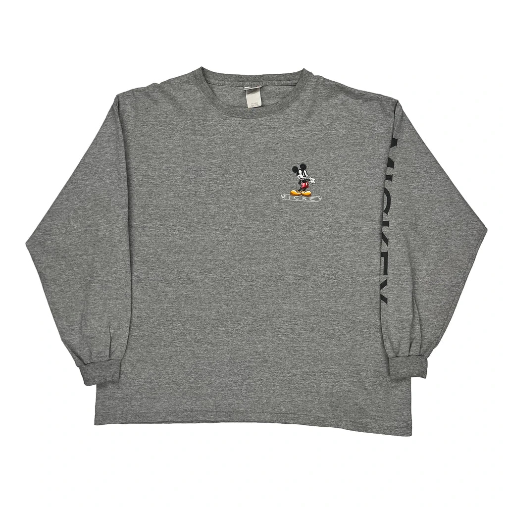 image of Disney Long Sleeve T-Shirt - 2XL Grey Cotton Blend