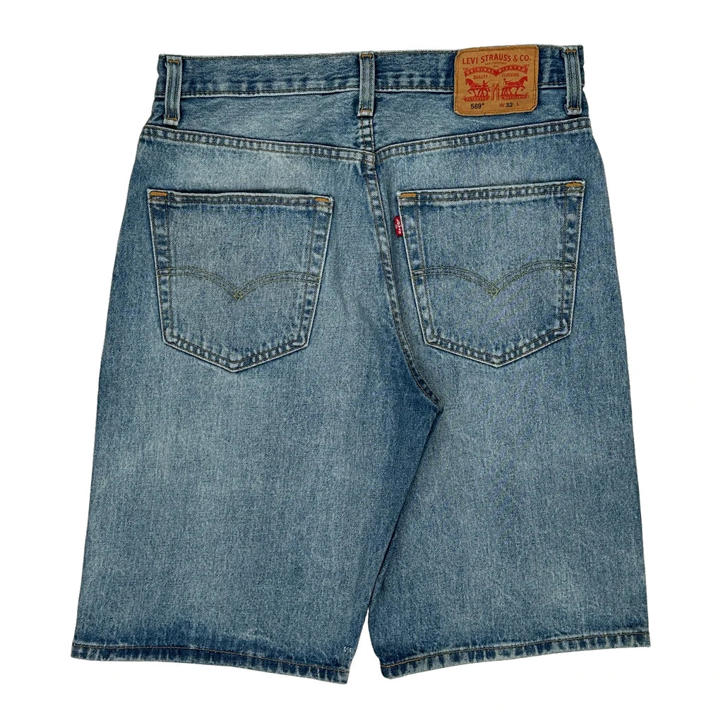 image of 569 Levis Baggy Denim Shorts - 32W 11L Light Wash Denim