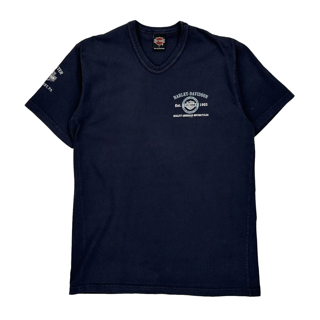 image of Harley Davidson T-Shirt - Large Navy Cotton