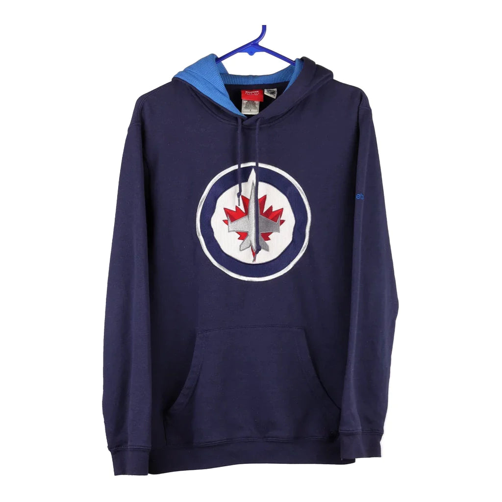image of Winnipeg Jets Reebok Hoodie - Small Blue Cotton Blend