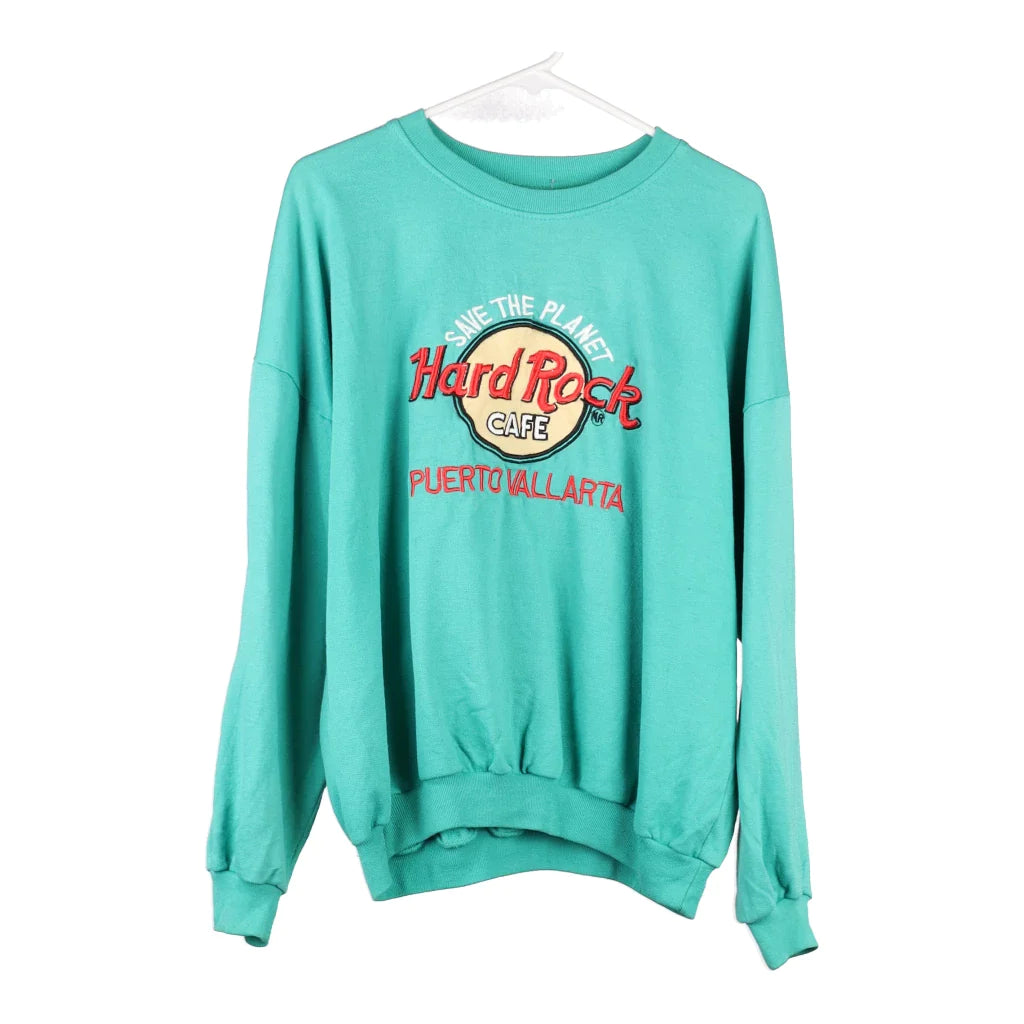 image of Puerto Vallarta Hard Rock Cafe Sweatshirt - XL Green Cotton