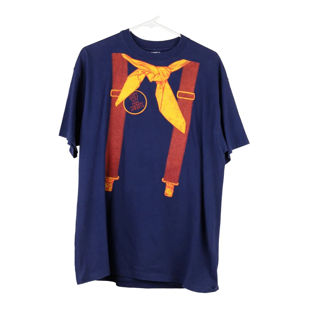 image of Igor Jazz Cowboys Hanes T-Shirt - Large Blue Cotton