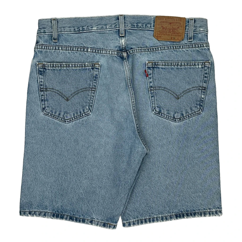 image of 505 Levis Denim Shorts - 36W 10L Light Wash Cotton