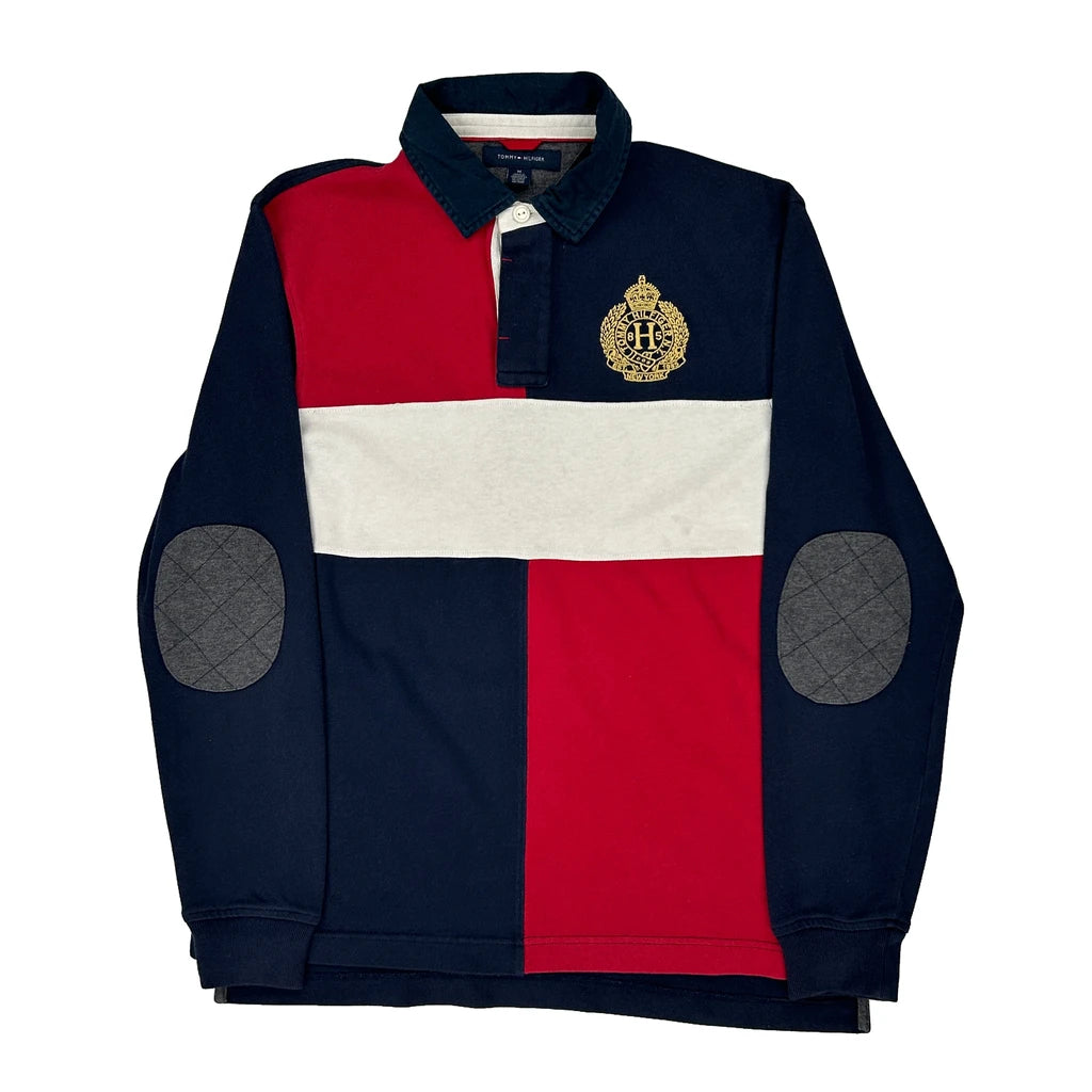 image of Tommy Hilfiger Graphic Rugby Shirt - Medium Multicoloured Cotton