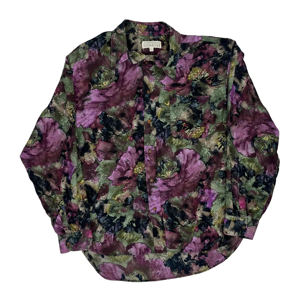 image of Casucci Floral Patterned Shirt - Large Multicoloured Cotton