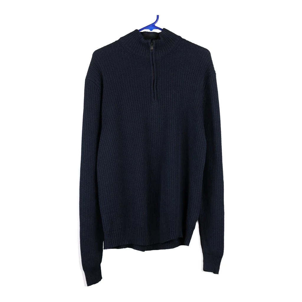 image of Calvin Klein 1/4 Zip - XL Navy Cotton