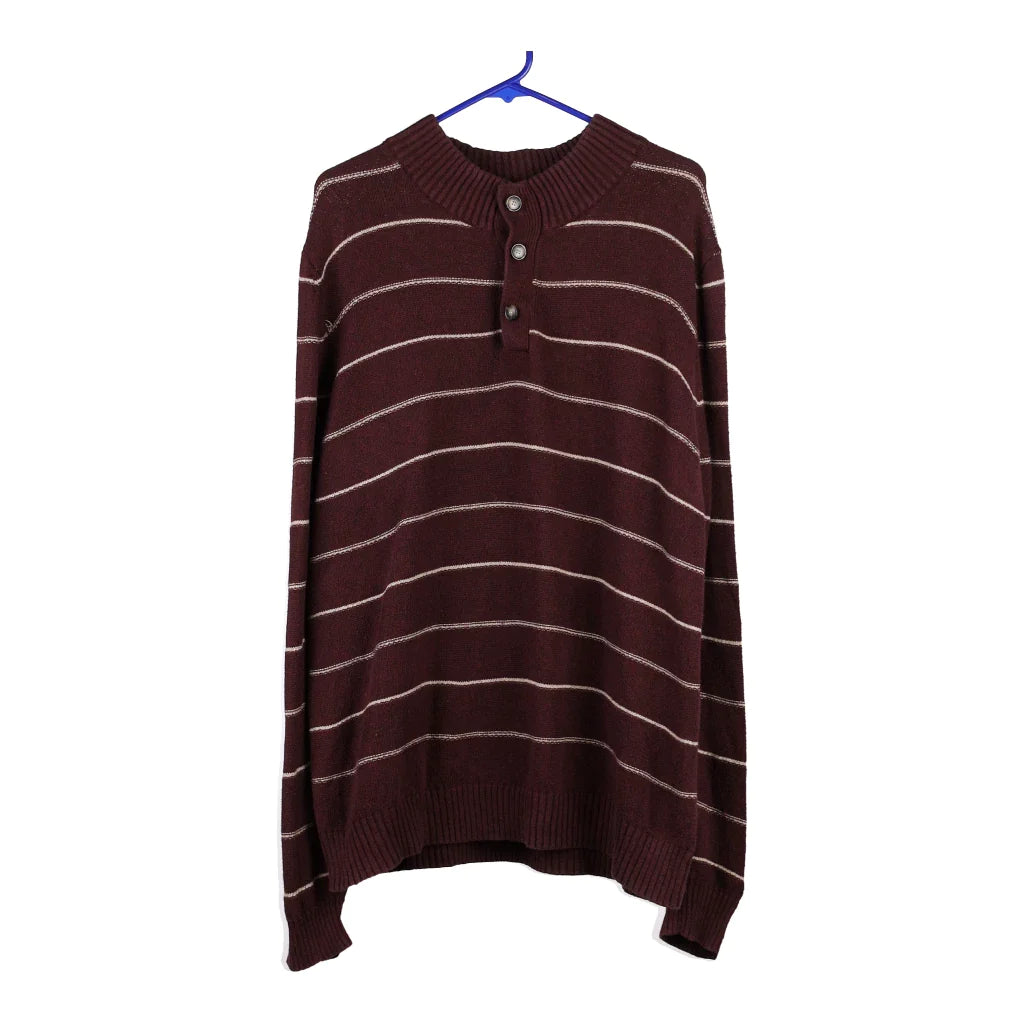 image of Levis Striped Jumper - XL Burgundy Cotton