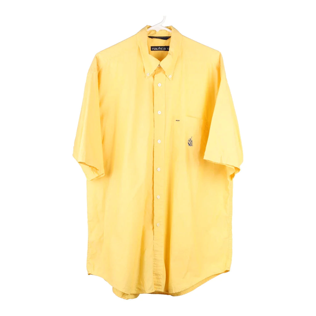 image of Nautica Short Sleeve Shirt - Large Yellow Cotton