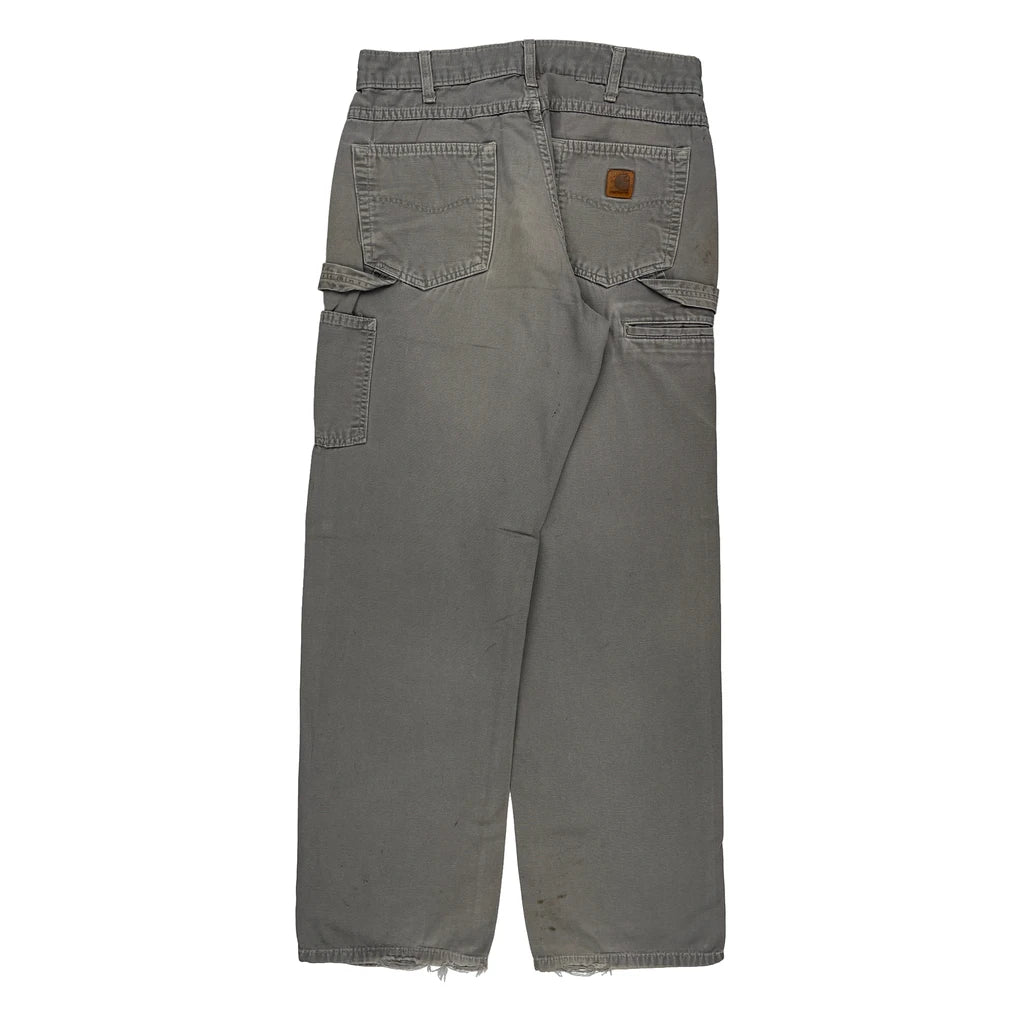 image of Carhartt Carpenter Trousers - 32W 32L Grey Cotton