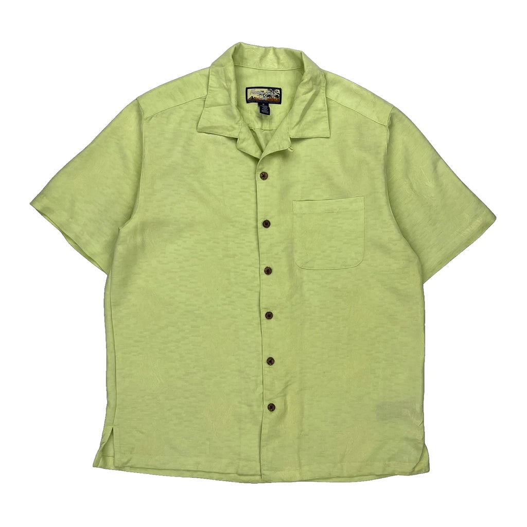 image of Havana Jack''S Cafe Hawaiian Shirt - Medium Green Polyester