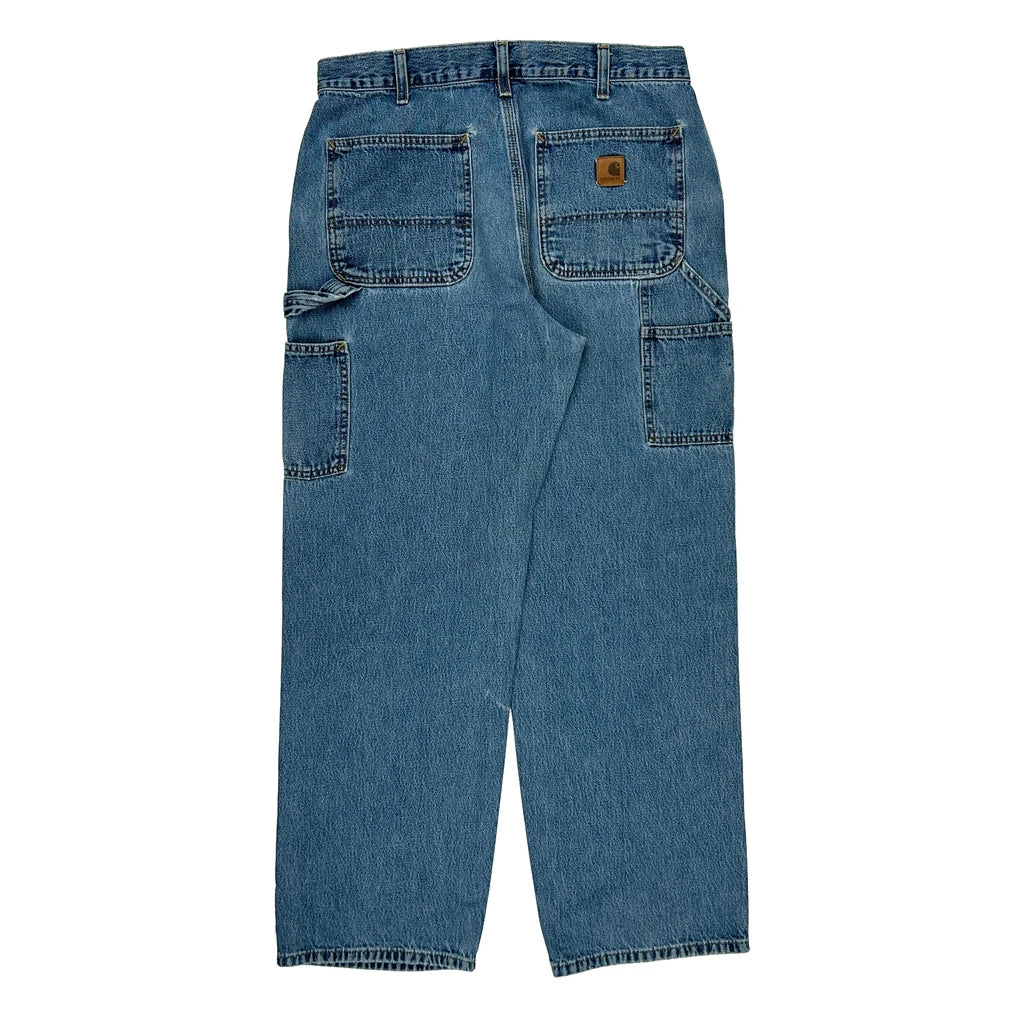 image of Carhartt Carpenter Jeans - 33W 30L Blue Cotton