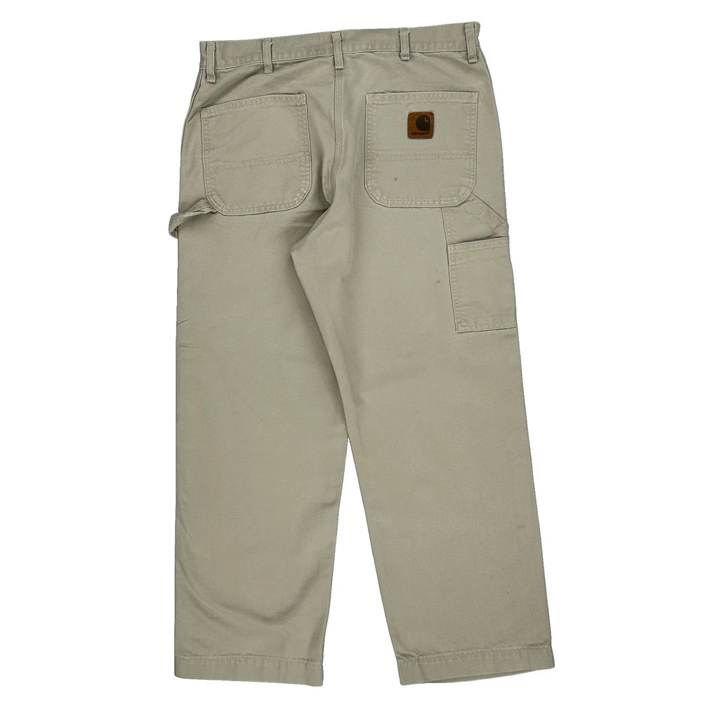 image of Carhartt Carpenter Trousers - 33″ Waist Beige Cotton