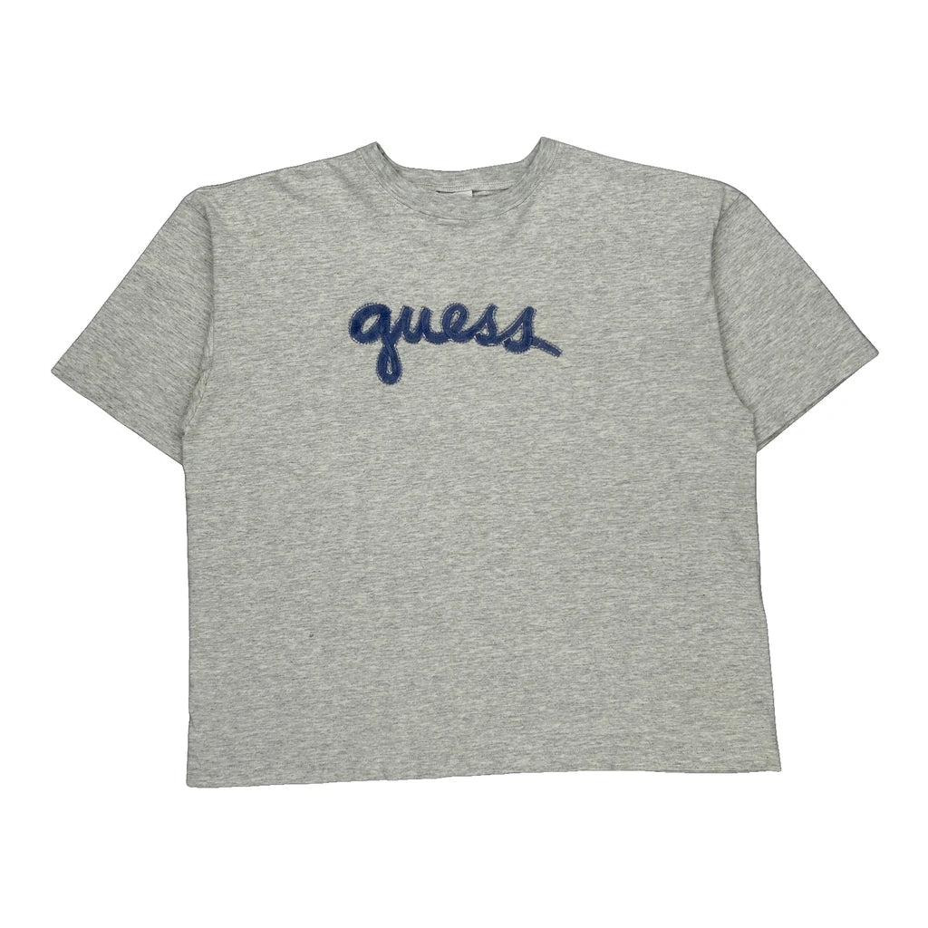 image of Made In Usa Guess Spellout T-Shirt - XL Grey Cotton