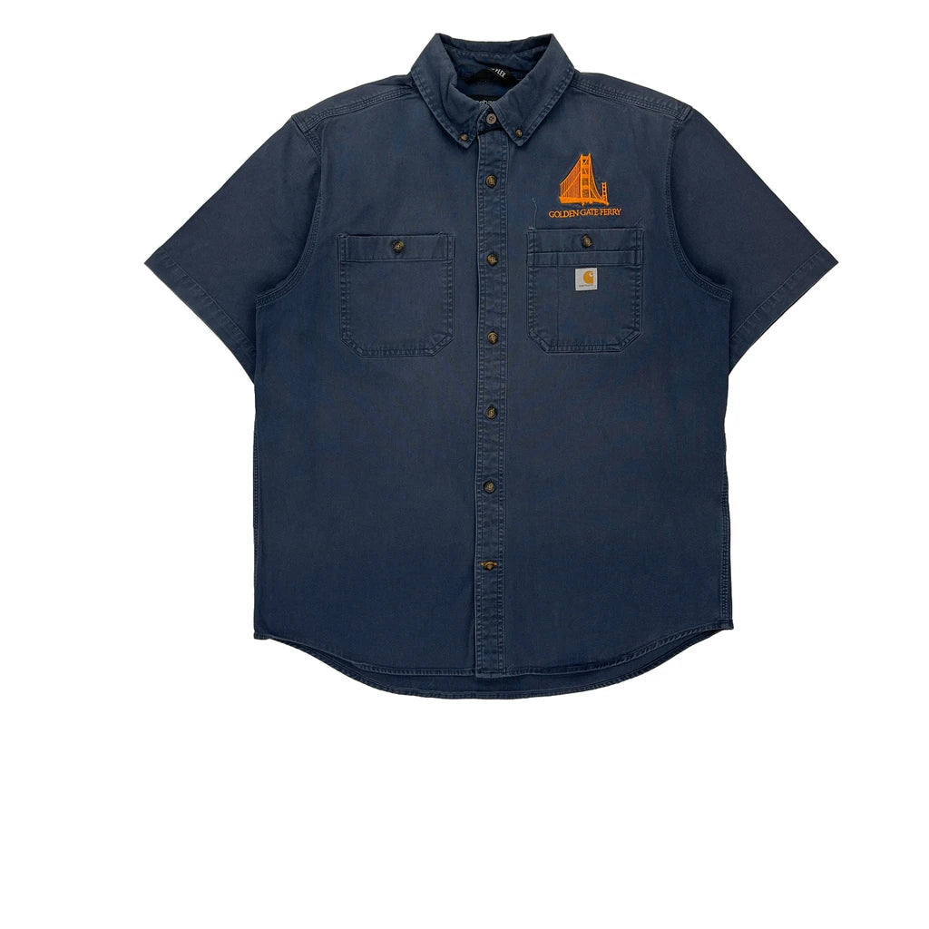image of Golden Gate Bridge Carhartt Short Sleeve Shirt - Large Blue Cotton