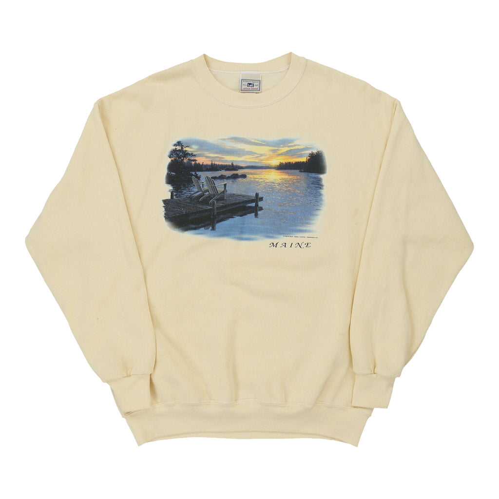 Image of Maine Lee Graphic Sweatshirt - Large Beige Cotton Blend