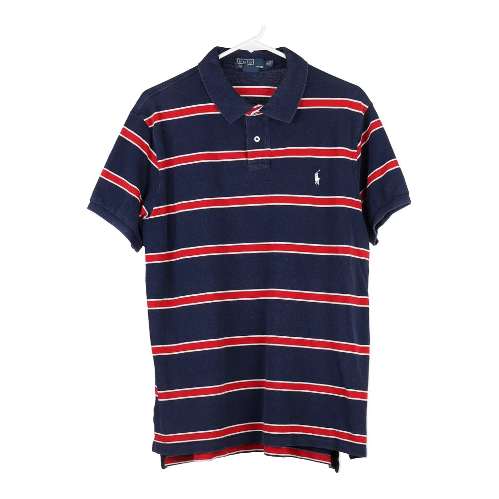 image of Ralph Lauren Striped Polo Shirt - XL Navy Cotton