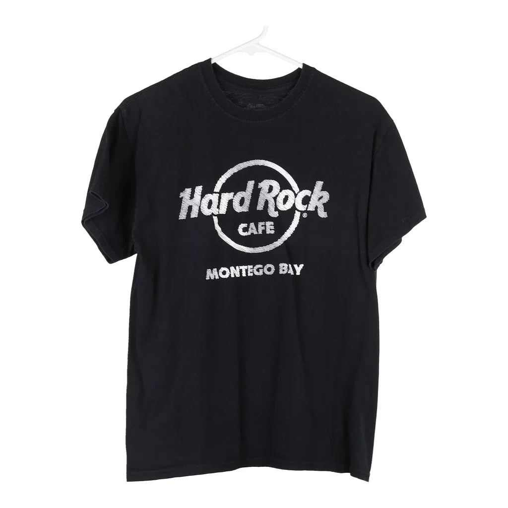 image of Montego Bay Hard Rock Cafe Spellout T-Shirt - Medium Black Cotton