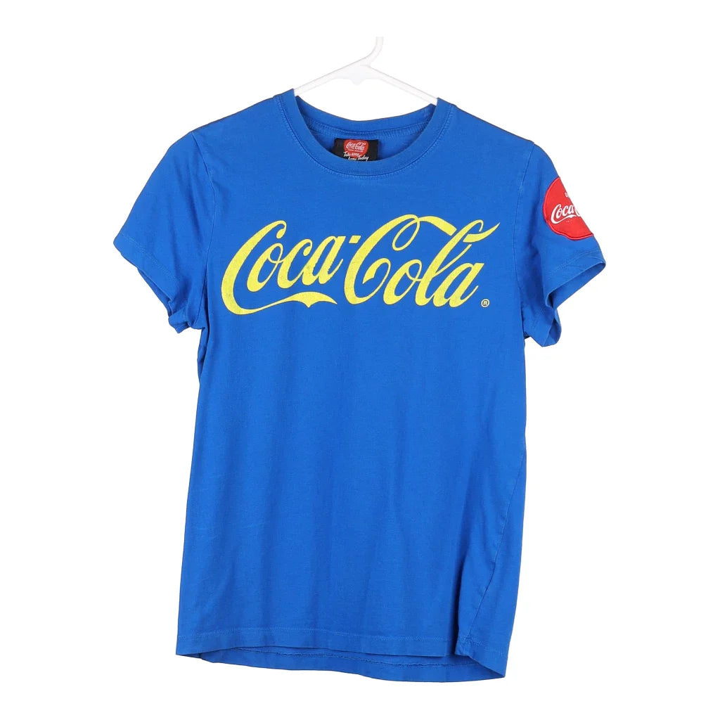 image of Coca-Cola Spellout T-Shirt - Small Blue Cotton