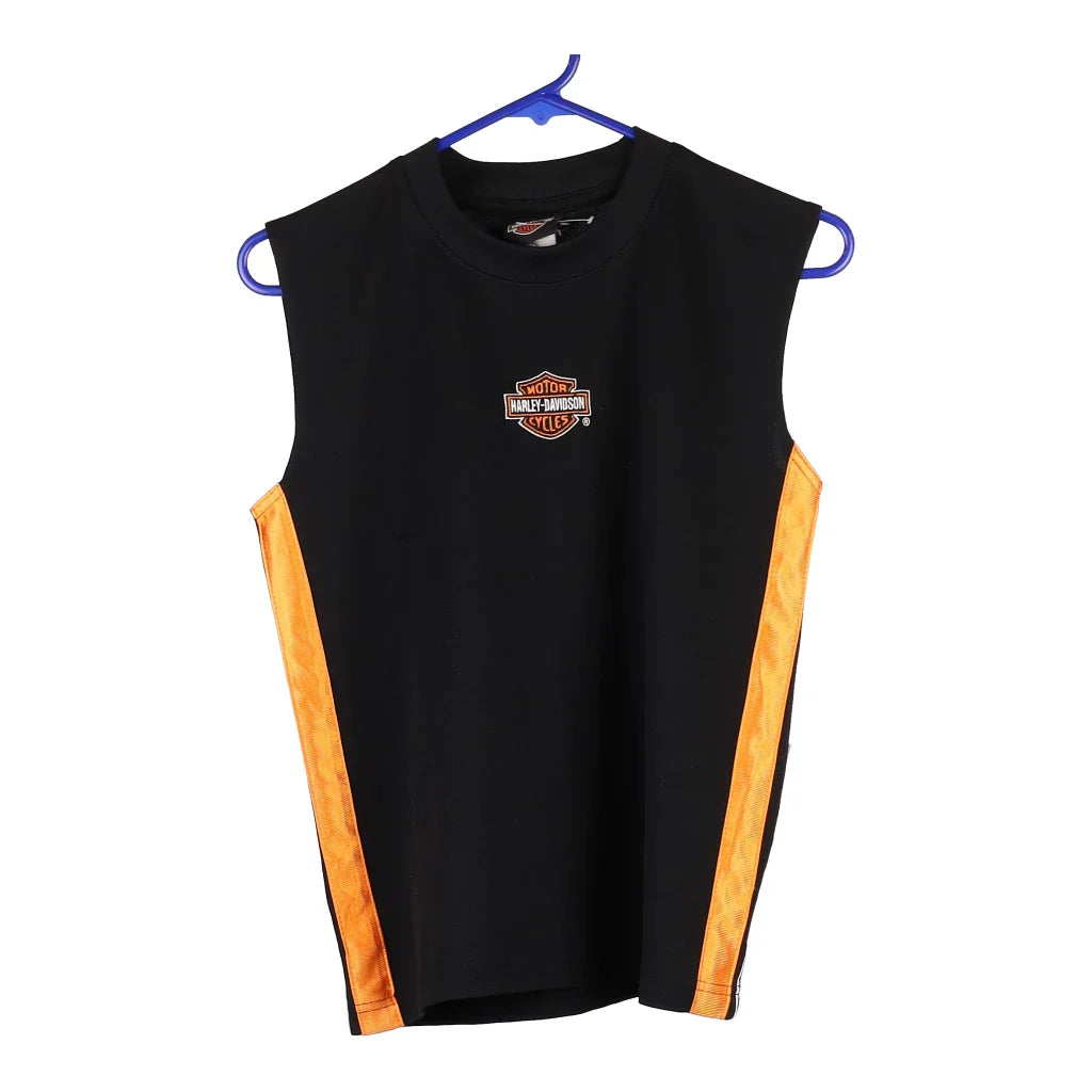 image of Age 8-10 Shawano, Wisconsin Harley Davidson Vest - Small Black Polyester