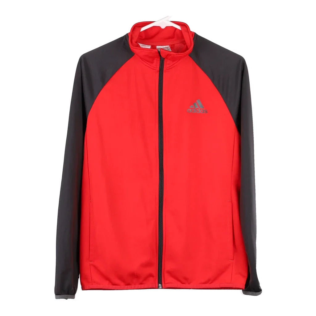 Image of Age 13-14 Adidas Track Jacket - Large Red Polyester