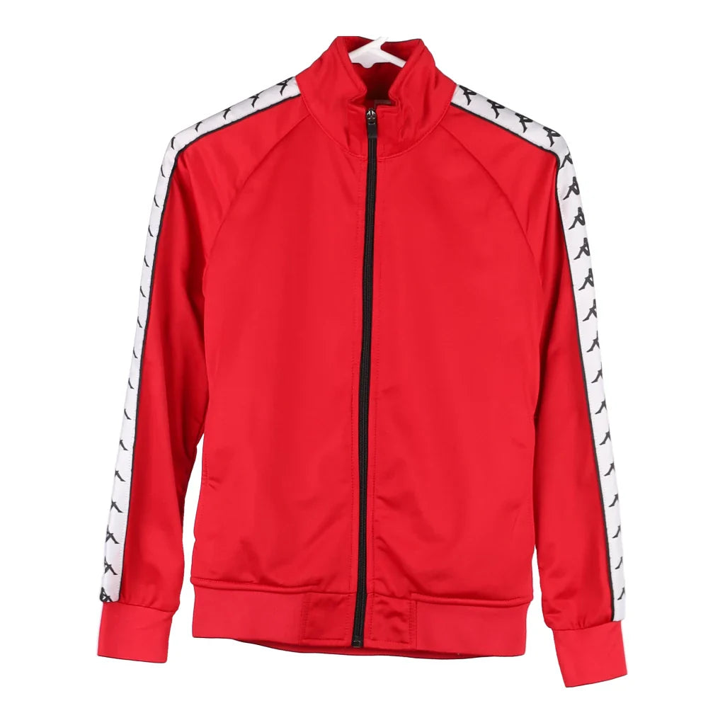 image of Age 10-12 Kappa Track Jacket - Small Red Polyester