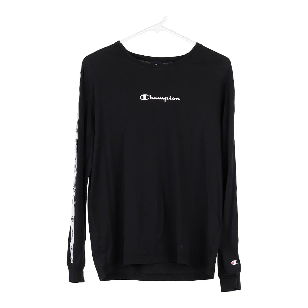 image of Champion Spellout Sweatshirt - Small Black Cotton Blend