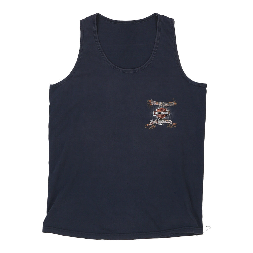 image of St Thomas Harley Davidson Top - XL Navy Cotton