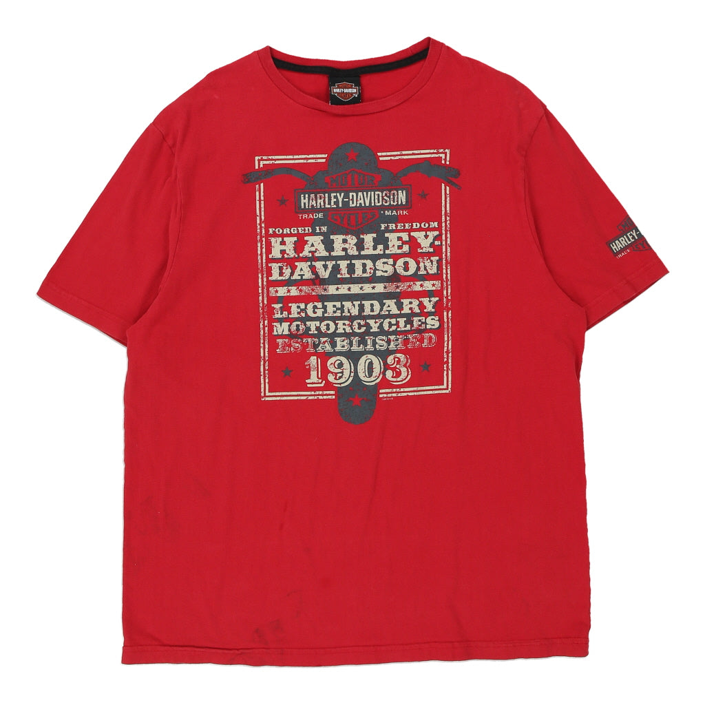 image of Cotati, Califronia Harley Davidson Graphic T-Shirt - XL Red Cotton