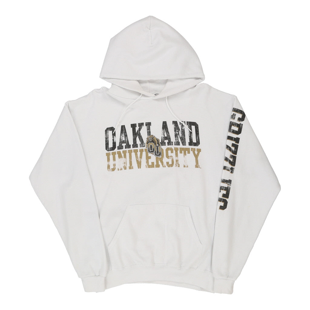 image of Oakland University Champion College Hoodie - Medium White Cotton