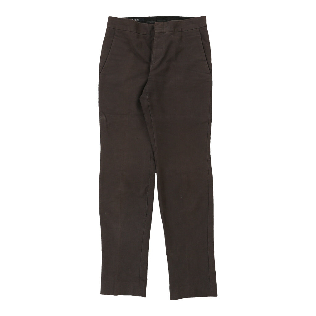 image of Gucci Trousers - 30W UK 10 Brown Cotton Blend