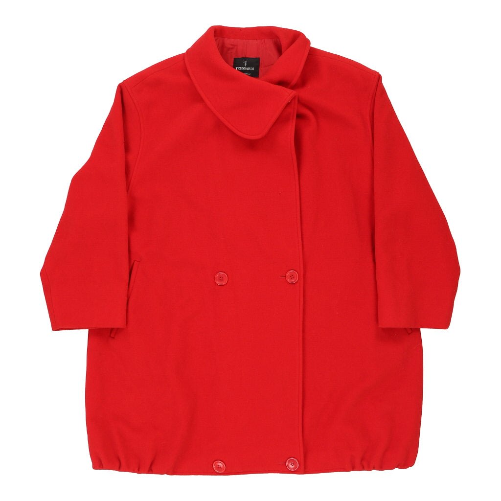 image of Trussardi Overcoat - Large Red Wool Blend