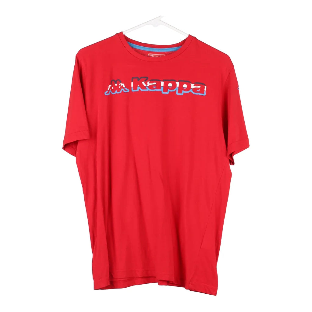 image of Kappa Spellout T-Shirt - Medium Red Cotton