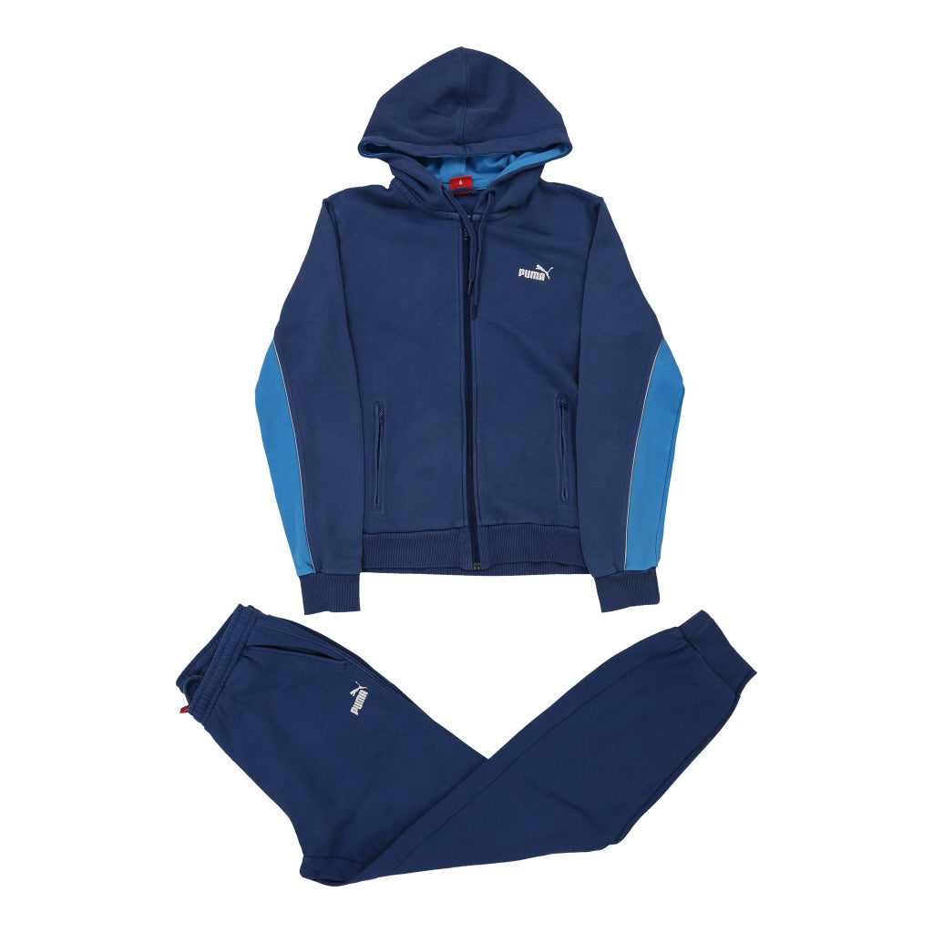 image of Puma Full Tracksuit - Medium Blue Cotton Blend