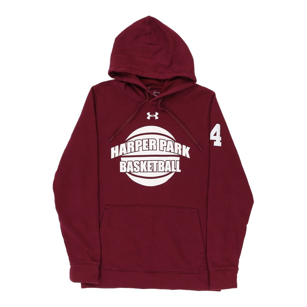 image of Harper Park Basketball Under Armour Hoodie - Small Burgundy Cotton Blend