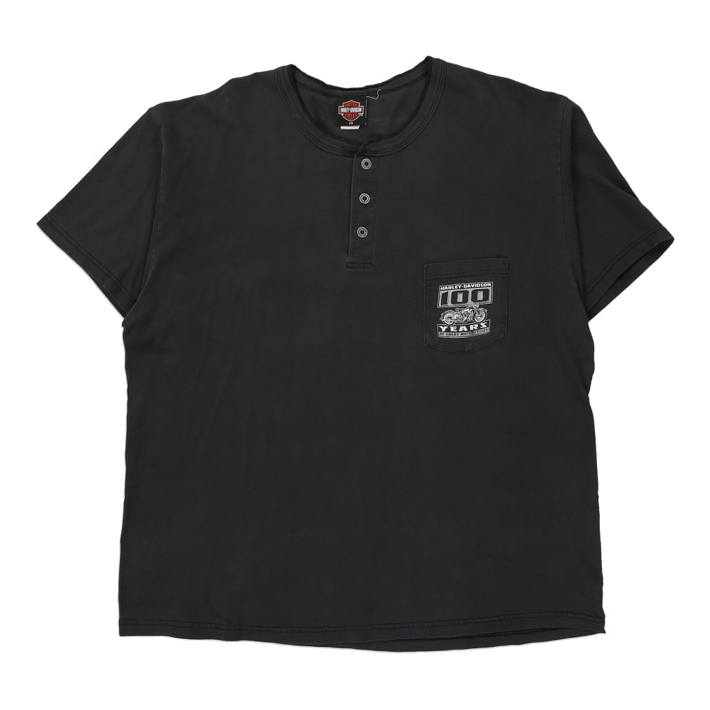 image of Flint Burton, MI Harley Davidson Graphic T-Shirt - 2XL Black Cotton