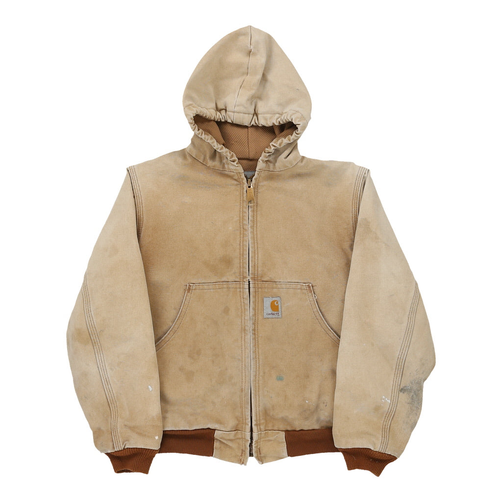 Image of Age 7-8 Lightly Worn Carhartt Jacket - Small Beige Cotton