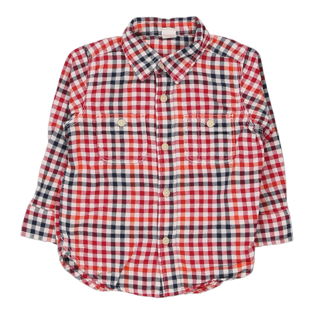 Image of Age 2 Gap Checked Shirt - Medium Red Cotton