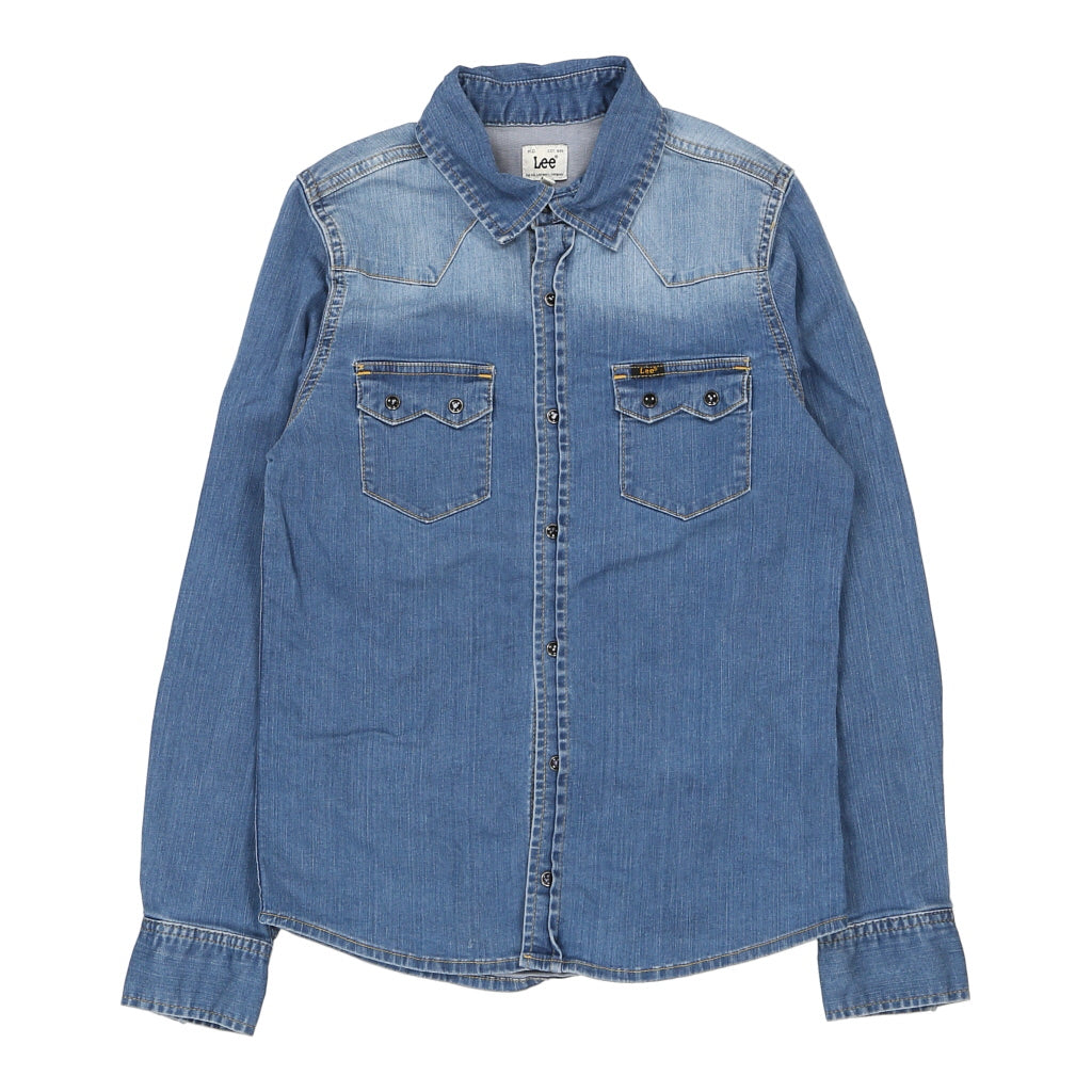 image of Age 12 Lee Denim Shirt - Medium Blue Cotton